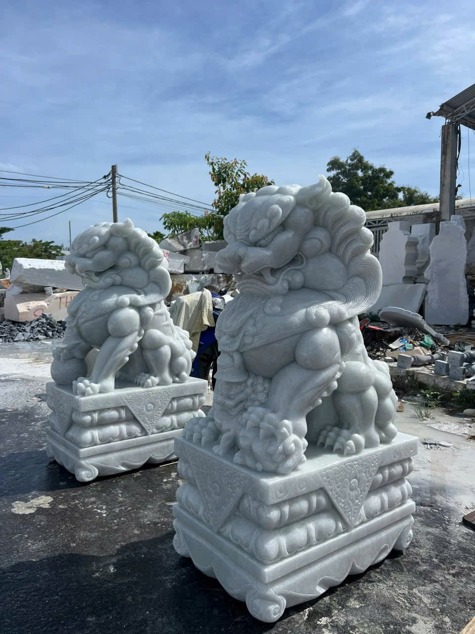 Kỳ lân đá cẩm thạch (Trắng)